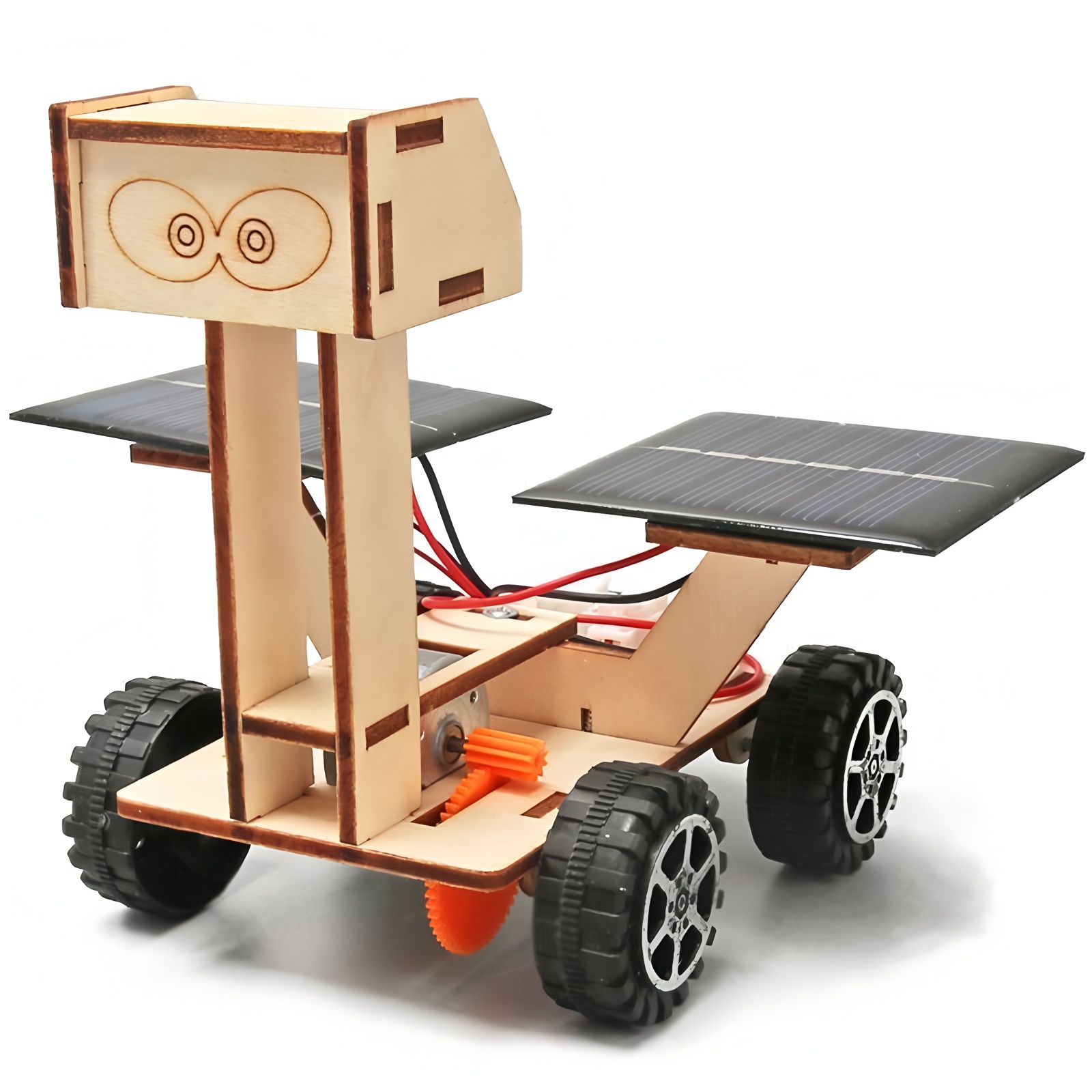 3D Wooden Mechanical Puzzle Marble Run - Samochód na energię słoneczną pojazd do