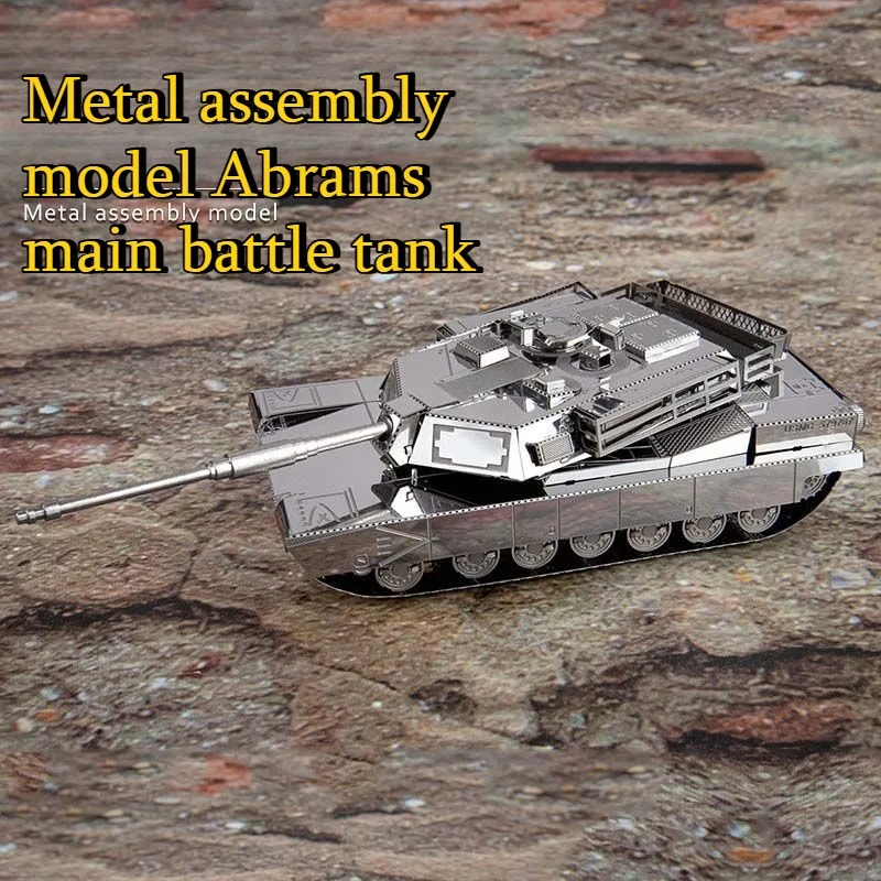 Metal 3D Puzzle Stainless Model Kit - M1 Abrams – metalowy model czołgu
