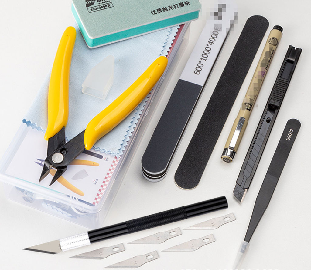 Modeling Tool Kit Tweezers Hobby Knife - Podstawowy zestaw narzędzi do modelarstwa: nóż