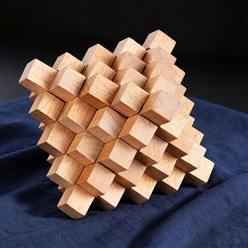 3D Wooden Mechanical Puzzle Marble Run - Trudne łamigłówki LuBan Lock w kształcie