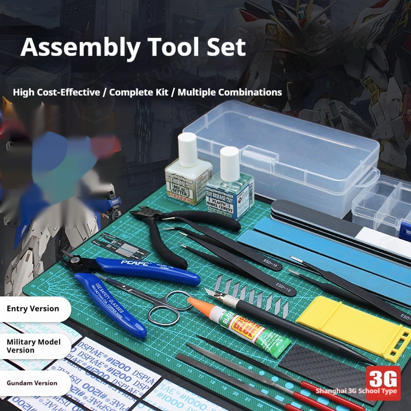 Modeling Tool Kit Tweezers Hobby Knife - Zestaw narzędzi do modelarstwa: precyzyjne obcinaczki,