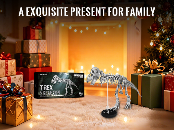 Metal 3D Puzzle Stainless Model Kit - Szkic metalowy 3D przedstawiający szkielet dinozaura