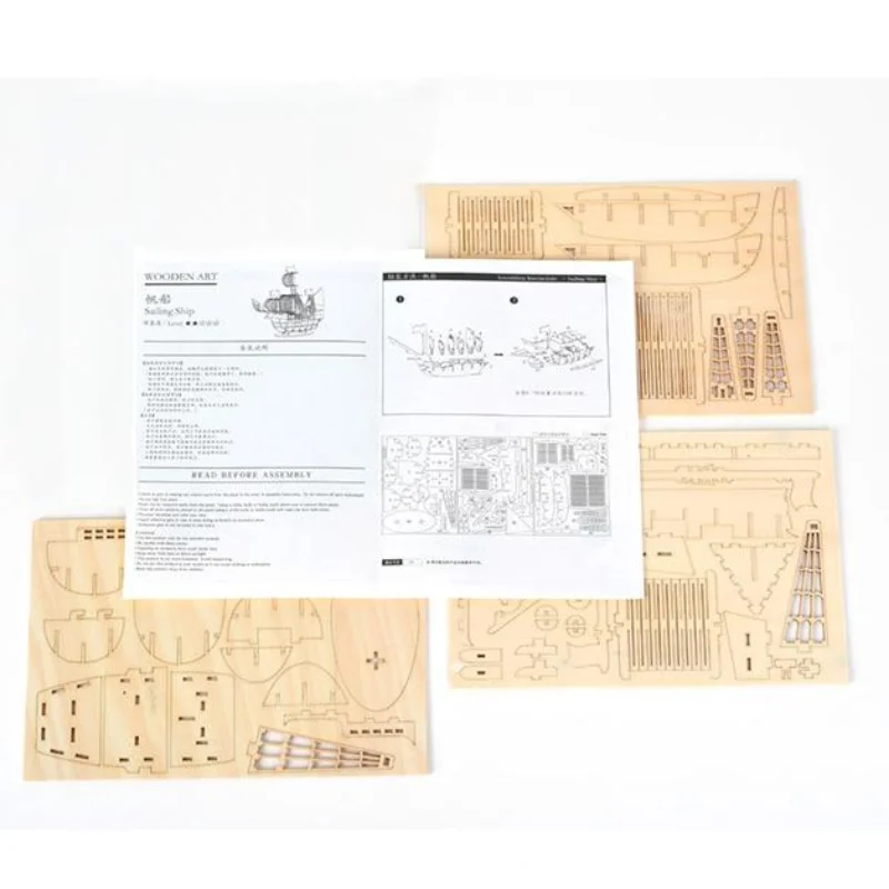 Drewniane puzzle 3D żaglówka,  – 3D Wooden Mechanical Puzzle Marble Run recenzja i cena
