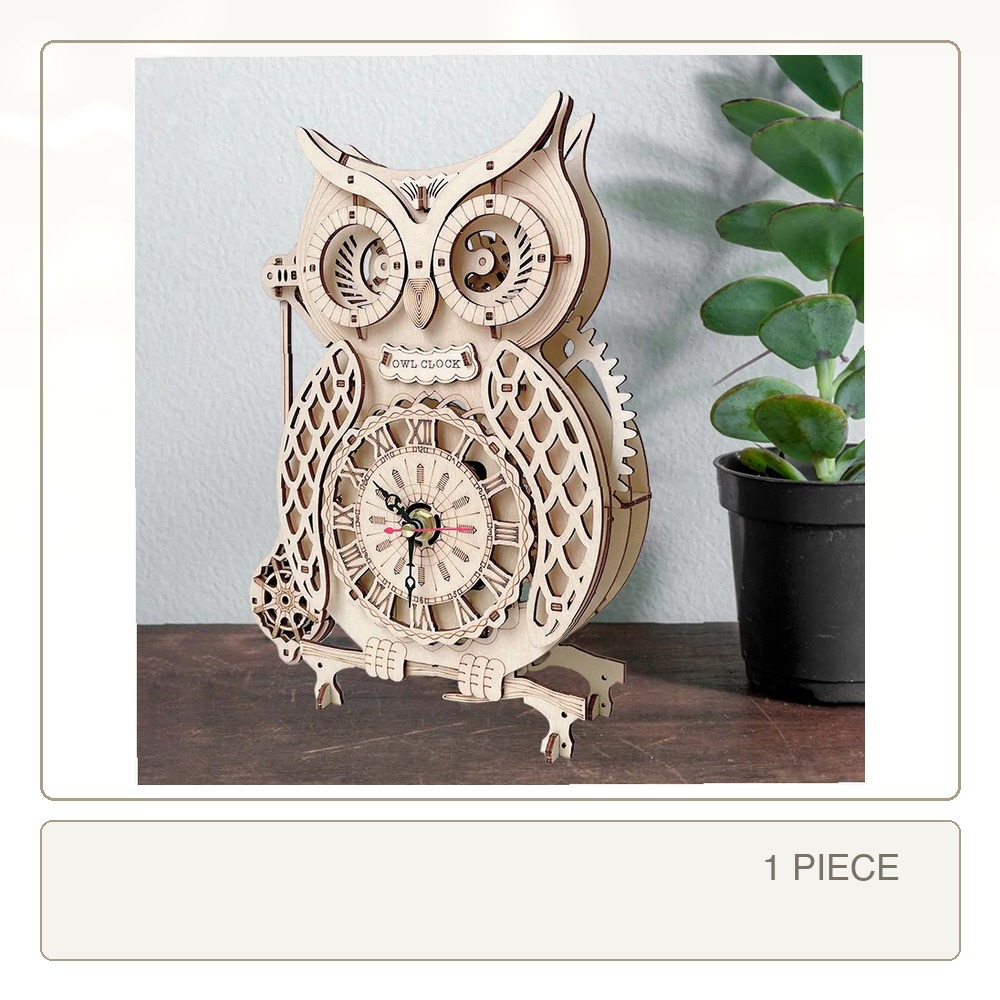Drewniany zegar 3D w kształcie – Wooden Clock Puzzle Mechanical Pendulum recenzja i cena