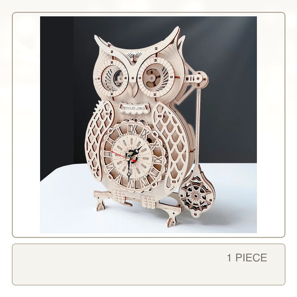 Drewniany zegar 3D w kształcie – Wooden Clock Puzzle Mechanical Pendulum recenzja i cena