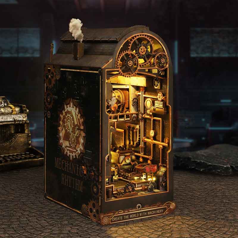 Mechaniczny Warsztat Drewniany – Diy Miniature Dollhouse Kit Book Nook recenzja i cena