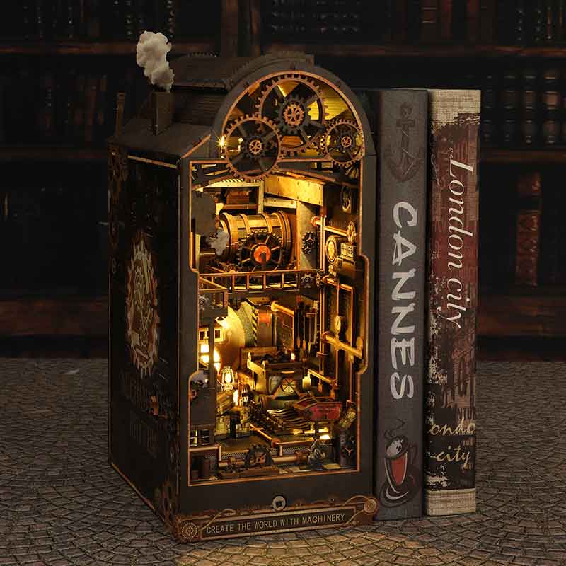 Mechaniczny Warsztat Drewniany – Diy Miniature Dollhouse Kit Book Nook recenzja i cena
