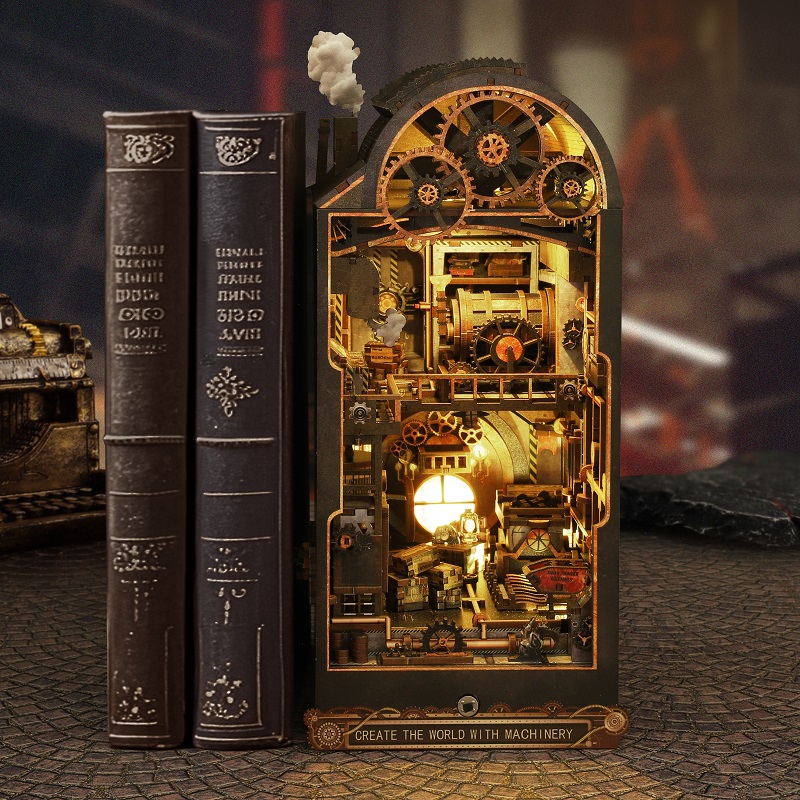 Mechaniczny Warsztat Drewniany – Diy Miniature Dollhouse Kit Book Nook recenzja i cena