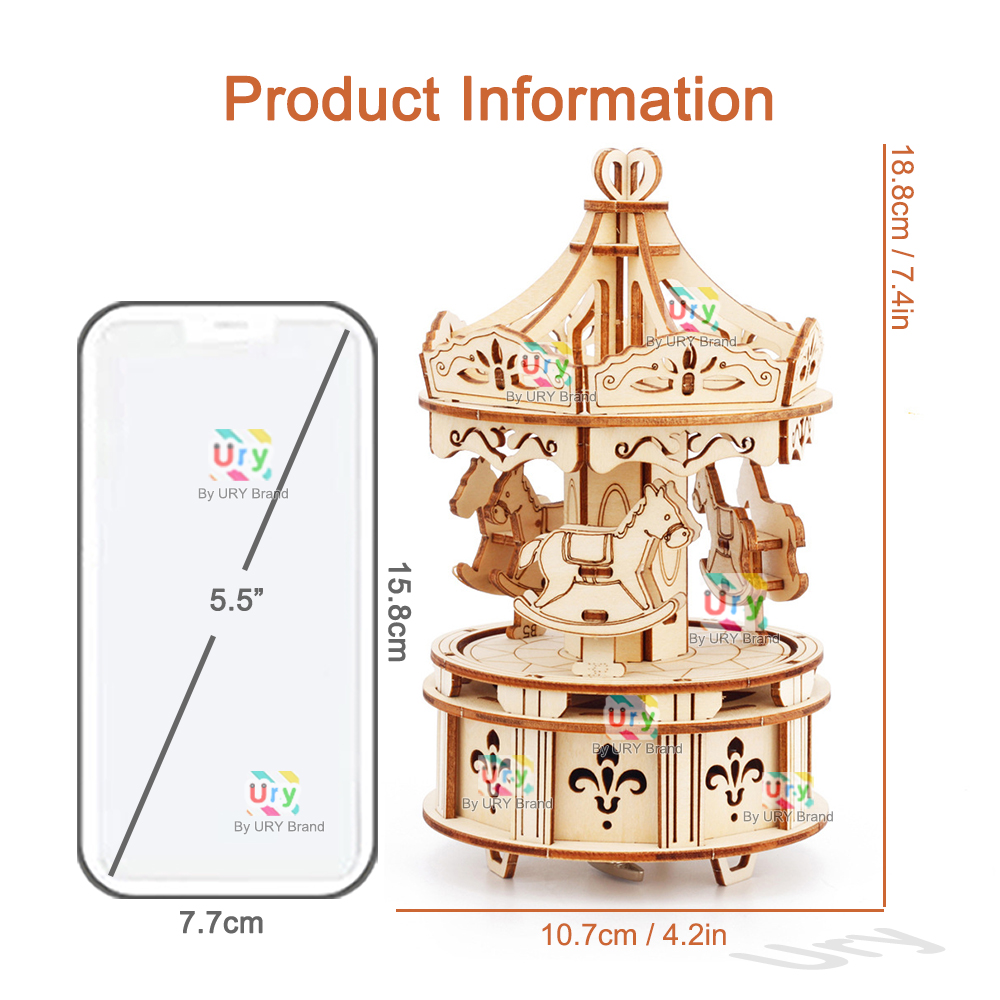 Obrotowe, składane puzzle 3D K – Music Box Wooden 3D Puzzle Rotating recenzja i cena