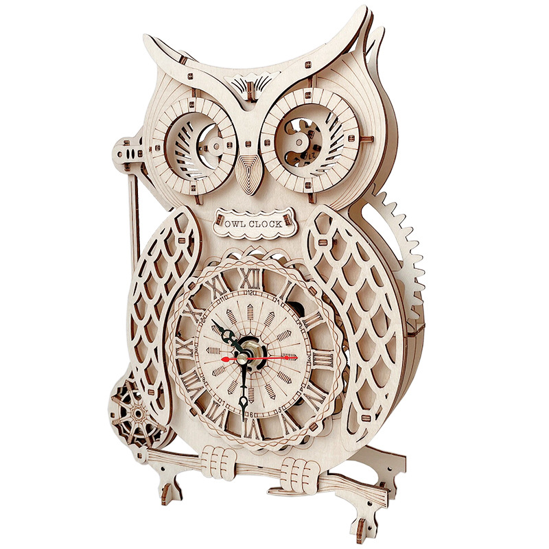 Drewniany Zegar 3D w Kształcie – Wooden Clock Puzzle Mechanical Pendulum recenzja i cena