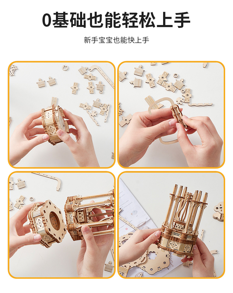 Drewniany model zegara wahadło – Wooden Clock Puzzle Mechanical Pendulum recenzja i cena