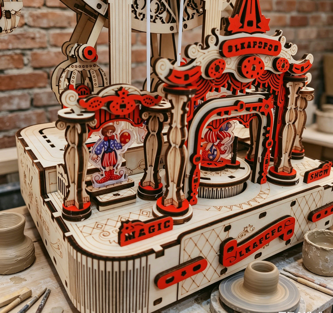 DIY Koło Młyńskie 3D Drewniane – Music Box Wooden 3D Puzzle Rotating recenzja i cena