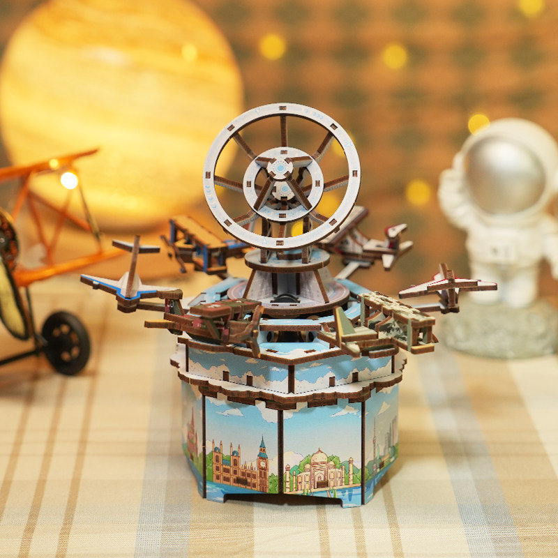 Zestaw do samodzielnego złożen – Music Box Wooden 3D Puzzle Rotating recenzja i cena