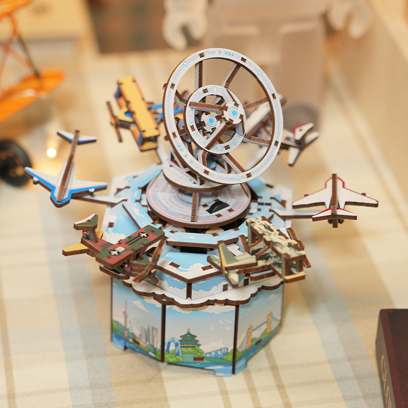 Zestaw do samodzielnego złożen – Music Box Wooden 3D Puzzle Rotating recenzja i cena