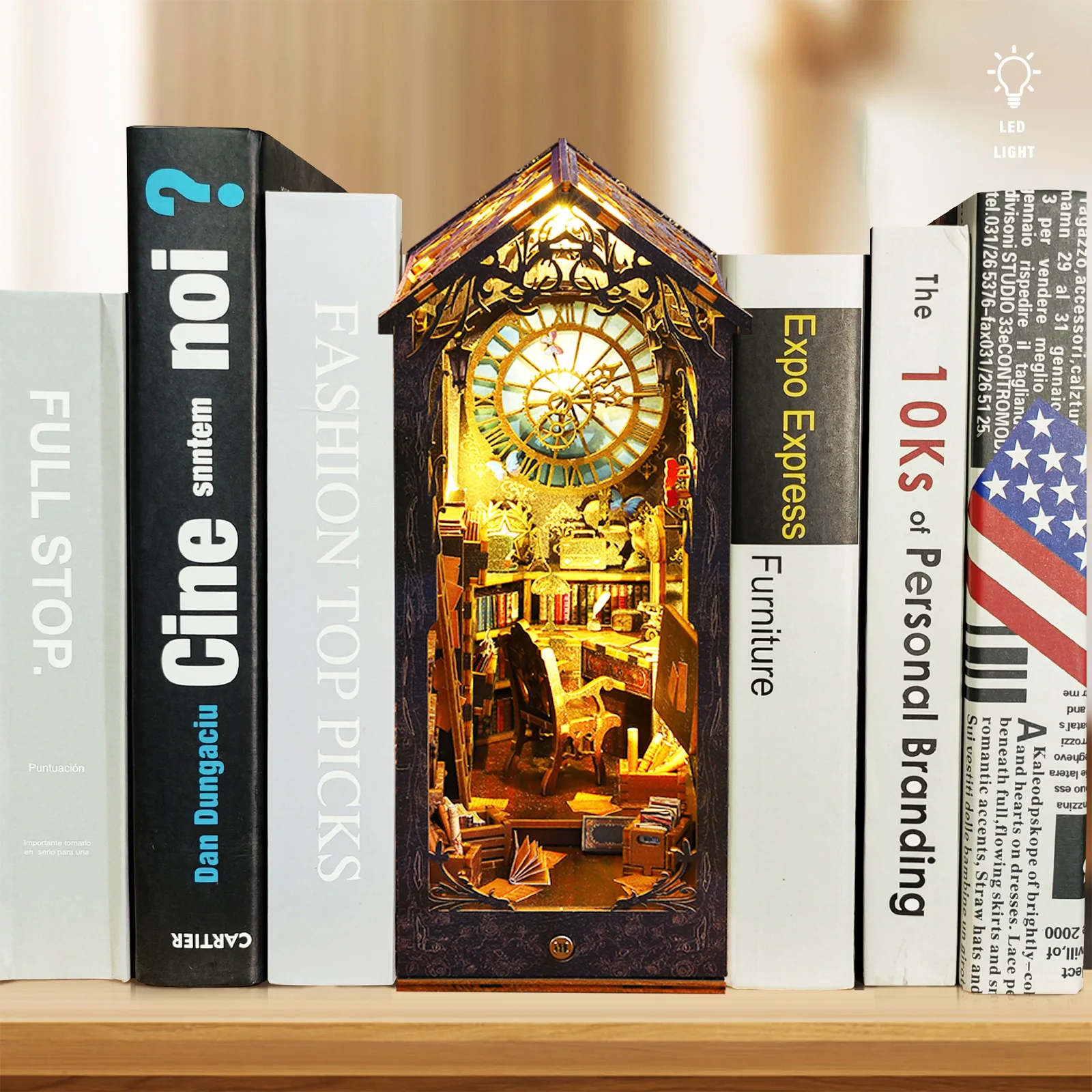 DIY Book Nook Kit 3D Wooden Pu – Diy Miniature Dollhouse Kit Book Nook recenzja i cena