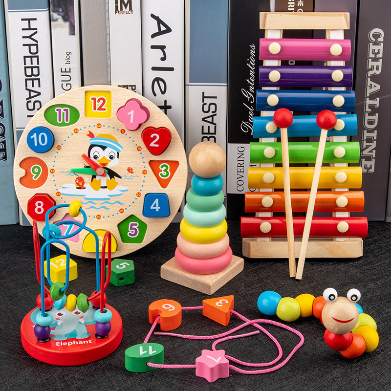 Zabawki dla dzieci Montessori  – 3D Wooden Mechanical Puzzle Marble Run recenzja i cena