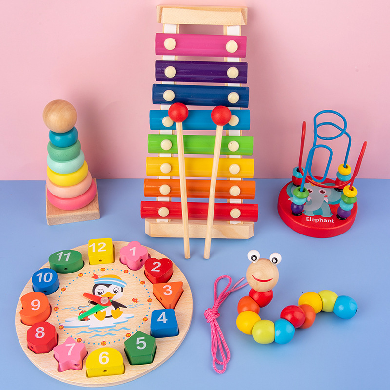 Zabawki dla dzieci Montessori  – 3D Wooden Mechanical Puzzle Marble Run recenzja i cena