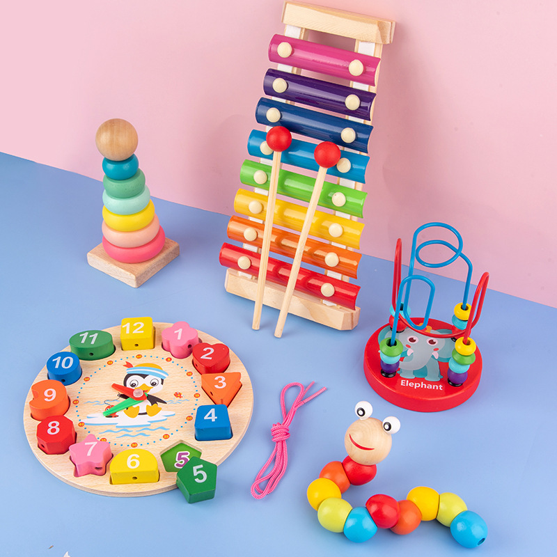 Zabawki dla dzieci Montessori  – 3D Wooden Mechanical Puzzle Marble Run recenzja i cena