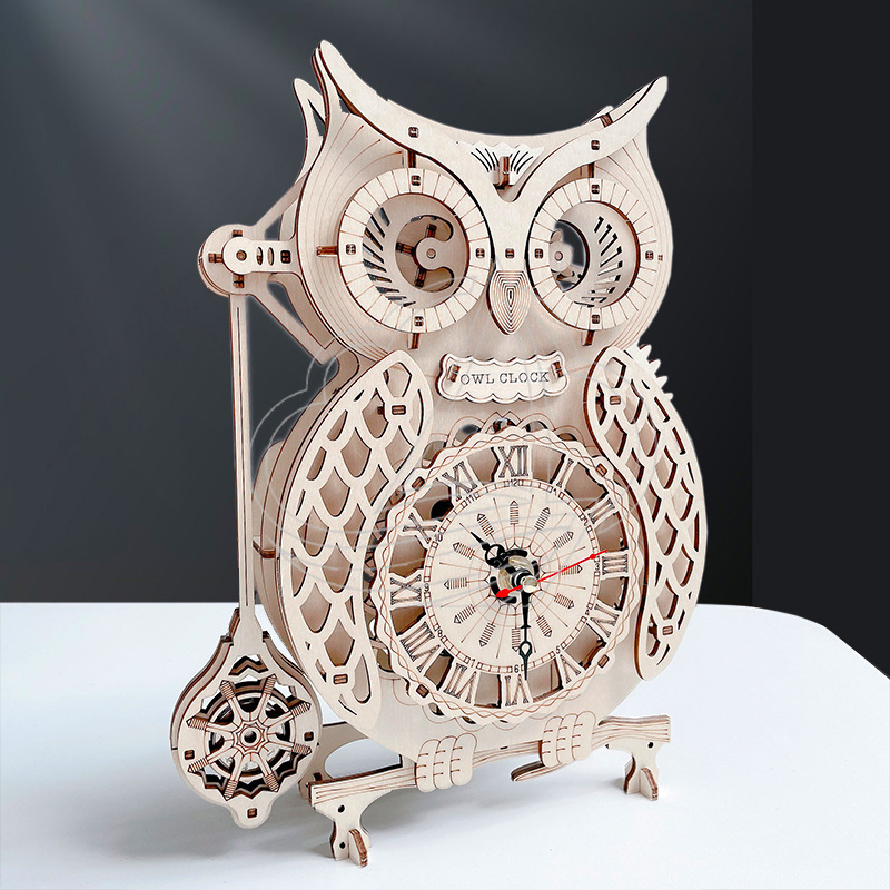 Drewniany zegar 3D w kształcie – Wooden Clock Puzzle Mechanical Pendulum recenzja i cena