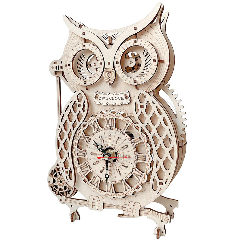 Drewniany zegar 3D w kształcie – Wooden Clock Puzzle Mechanical Pendulum recenzja i cena