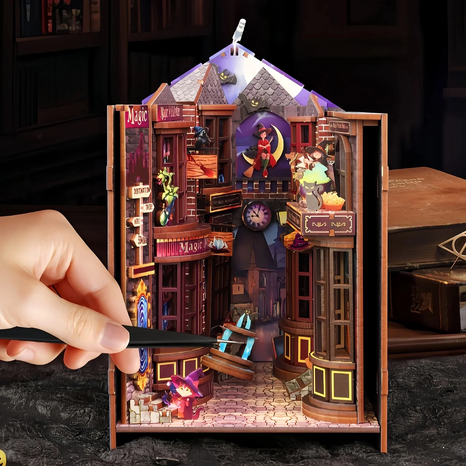 Zestaw do samodzielnego montaż – Book Nook Shelf Insert Alley Diy recenzja i cena