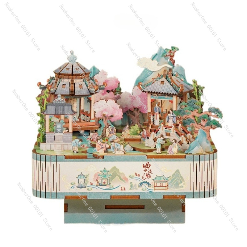 Drewniana pozytywka z motywem  – Music Box Wooden 3D Puzzle Rotating recenzja i cena