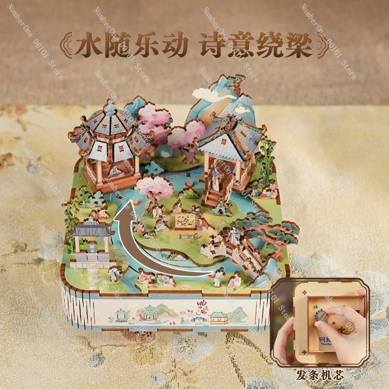 Drewniana pozytywka z motywem  – Music Box Wooden 3D Puzzle Rotating recenzja i cena