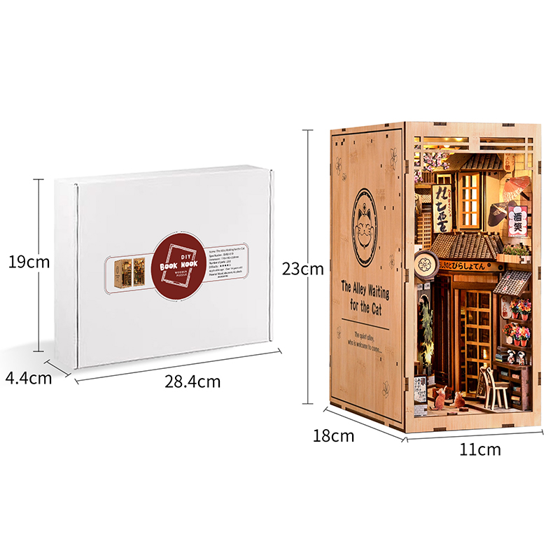 Zestaw LED Drewniany Narożnik  – Diy Miniature Dollhouse Kit Book Nook recenzja i cena