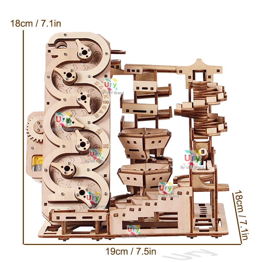 Ury 3D Drewniane Puzzle Elektr – 3D Wooden Mechanical Puzzle Marble Run recenzja i cena