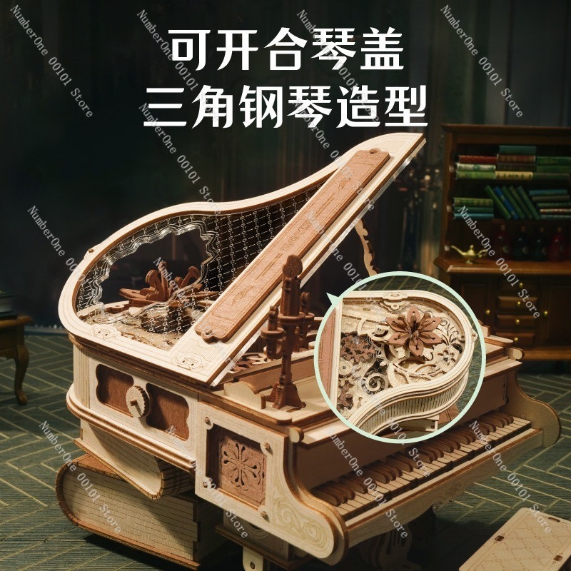 Piano Music Box 3D Wooden Puzz – Music Box Wooden 3D Puzzle Rotating recenzja i cena