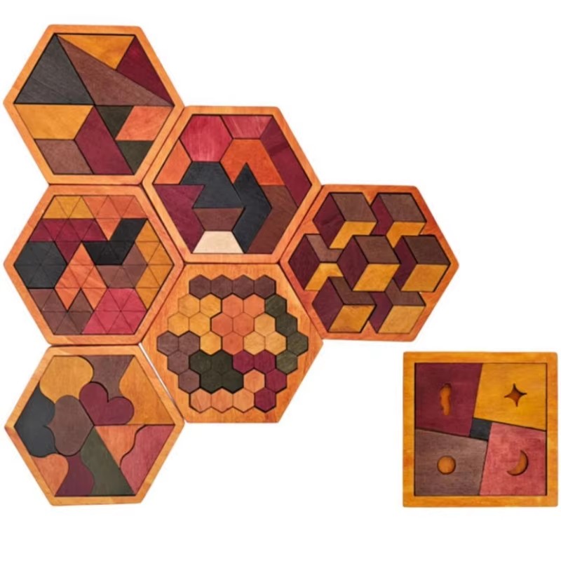 Drewniana układanka Tangram w  – 3D Wooden Mechanical Puzzle Marble Run recenzja i cena