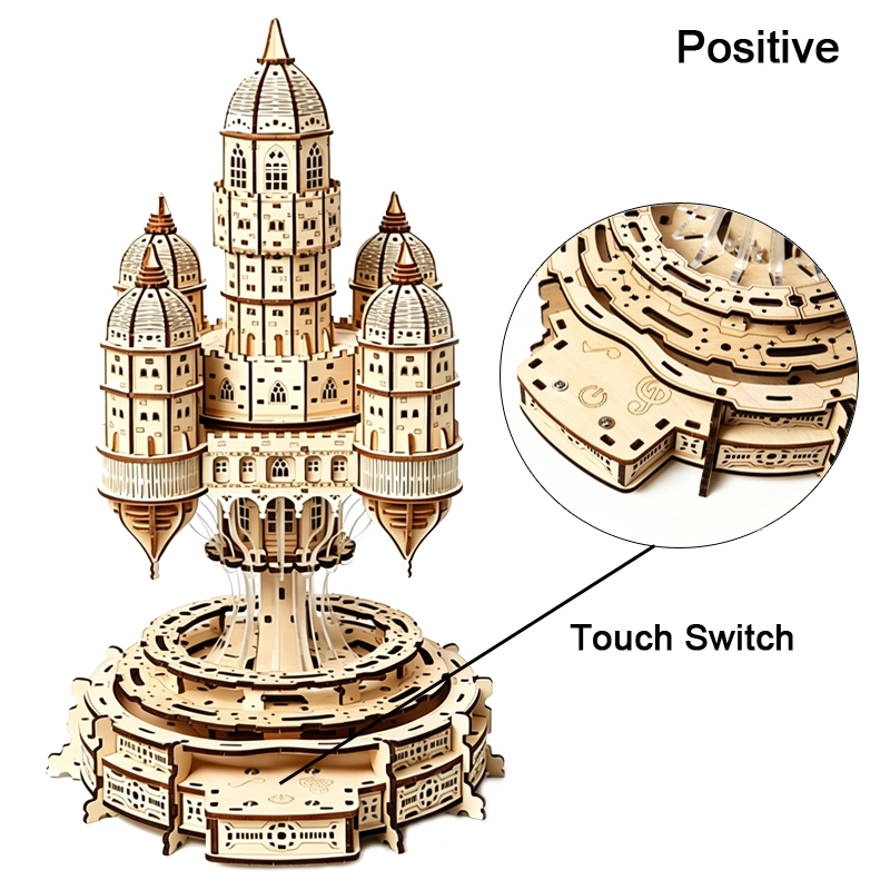 Drewniane puzzle 3D Miasto w N – Music Box Wooden 3D Puzzle Rotating recenzja i cena