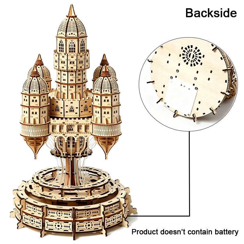 Drewniane puzzle 3D Miasto w N – Music Box Wooden 3D Puzzle Rotating recenzja i cena