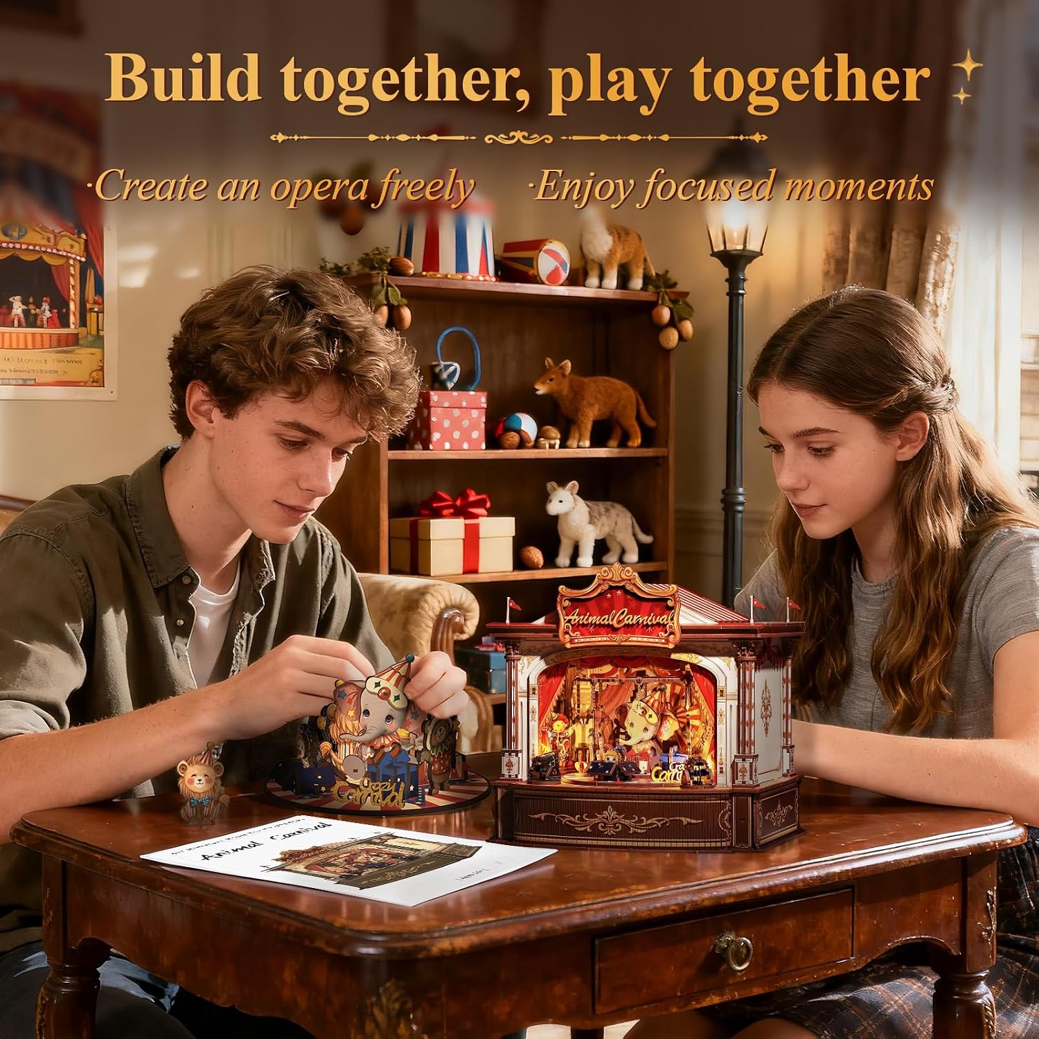 Drewniane puzzle 3D z pozytywk – Music Box Wooden 3D Puzzle Rotating recenzja i cena