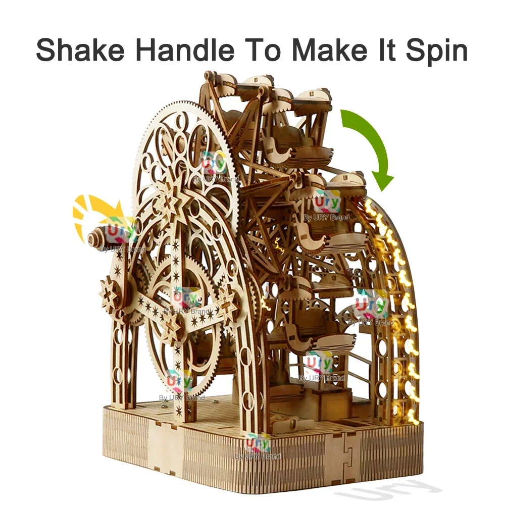 Ury 3D drewniane puzzle Led rę – Music Box Wooden 3D Puzzle Rotating recenzja i cena