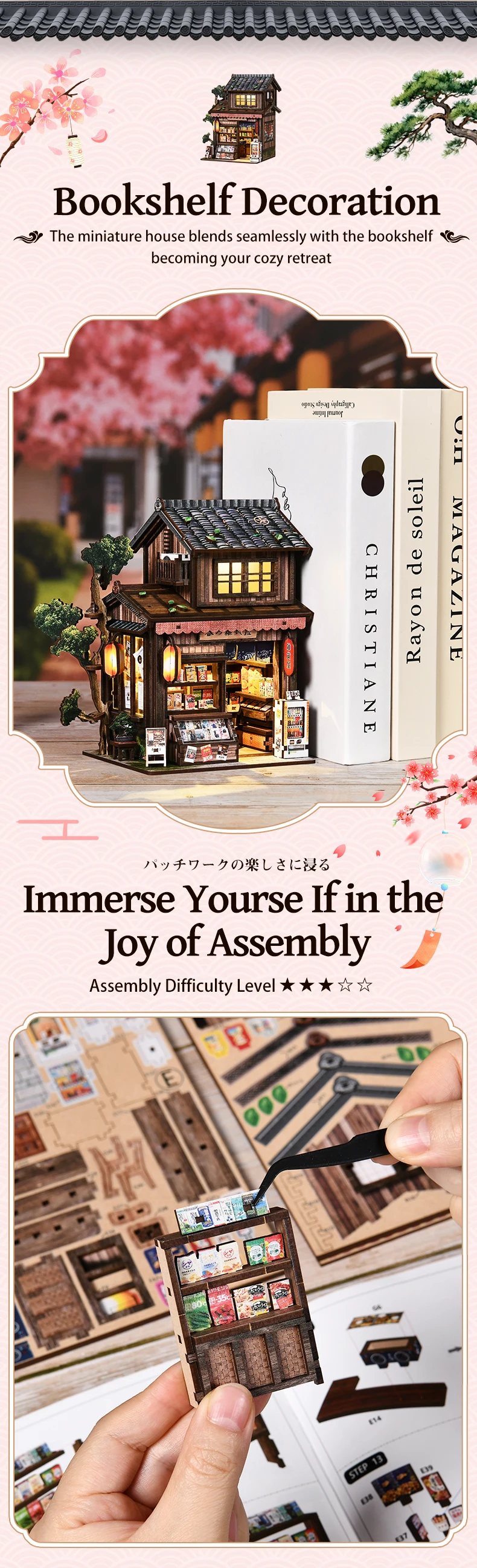 Zestaw do samodzielnego wykona – Diy Miniature Dollhouse Kit Book Nook recenzja i cena