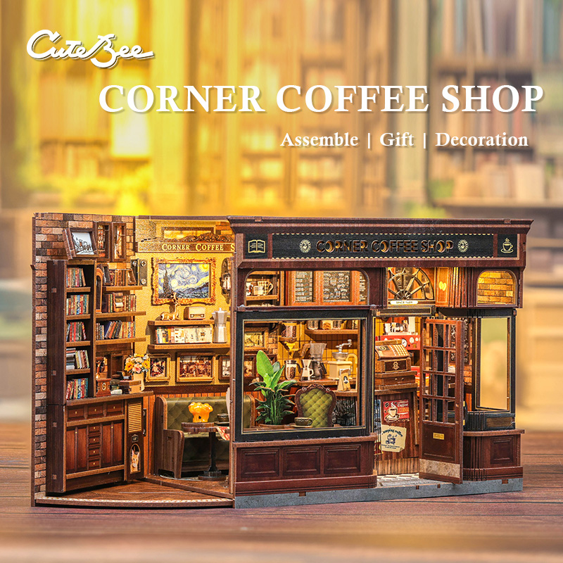 CUTEBEE Book Nook Kit 3D DIY D – Diy Miniature Dollhouse Kit Book Nook recenzja i cena