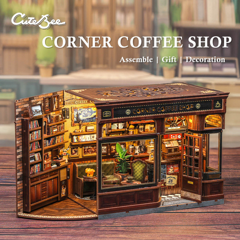 CUTEBEE Book Nook Kit 3D DIY D – Diy Miniature Dollhouse Kit Book Nook recenzja i cena